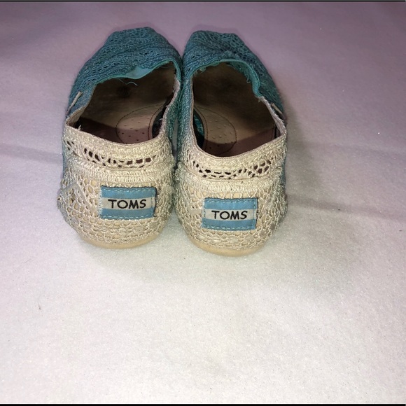 Tie dye Toms Slip on Shoes size 6.5 Teal Color - Picture 3 of 6